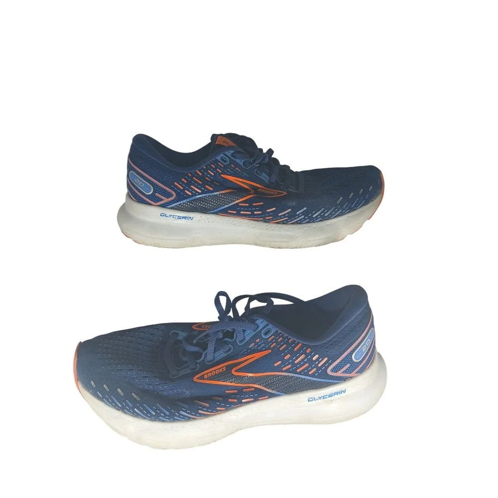 Brooks Glycerin 20 Running‎ Shoes Navy Orange Men's Size 8.5 Medium (No Insoles)